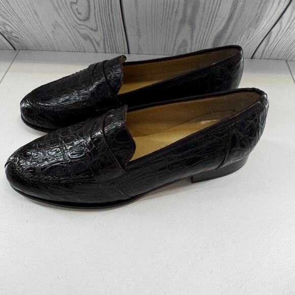 Vintage Womens Saks Fifth Avenue Folio Brown Genuine Crocodile Loafer, Sz. 6.5M - Picture 5 of 8